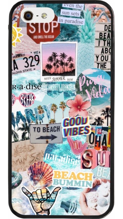 iPhone 5/5s / SE (2016) Case Hülle - Silikon schwarz Summer 20 collage
