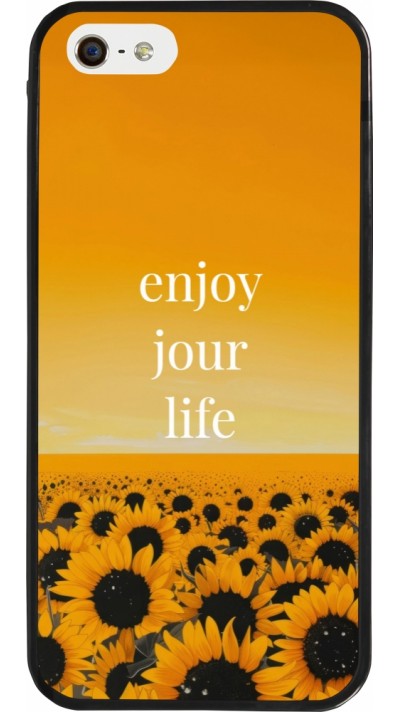 iPhone 5/5s / SE (2016) Case Hülle - Silikon schwarz Summer 2025 Enjoy your life