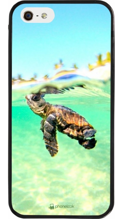 iPhone 5/5s / SE (2016) Case Hülle - Silikon schwarz Turtle Underwater