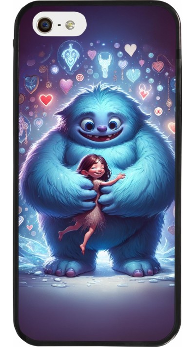 iPhone 5/5s / SE (2016) Case Hülle - Silikon schwarz Valentin 2024 Flauschige Liebe