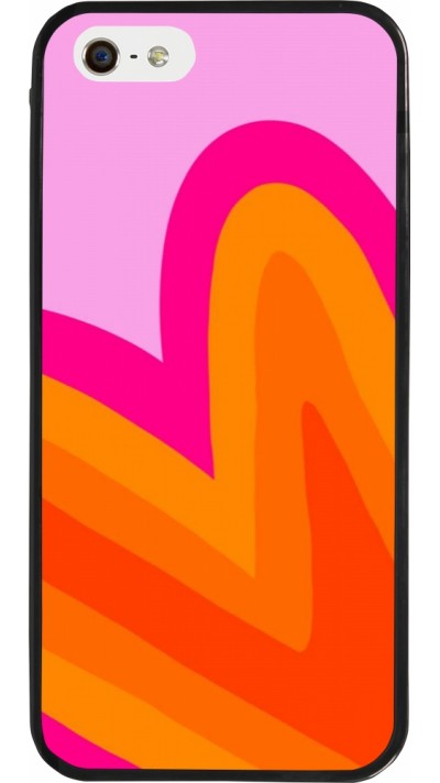 iPhone 5/5s / SE (2016) Case Hülle - Silikon schwarz Valentine 2024 heart gradient