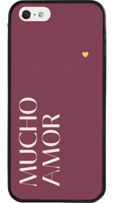 iPhone 5/5s / SE (2016) Case Hülle - Silikon schwarz Valentine 2024 mucho amor rosado