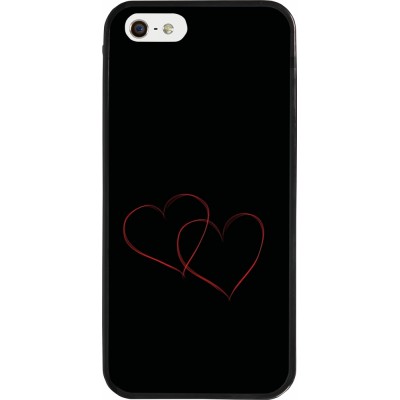 iPhone 5/5s / SE (2016) Case Hülle - Silikon schwarz Valentine 2023 attached heart
