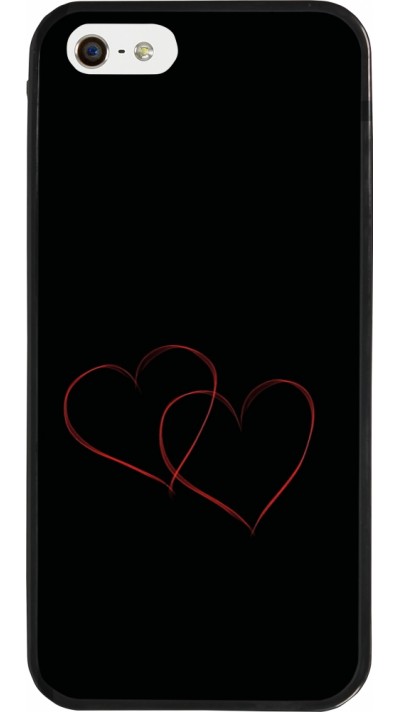 iPhone 5/5s / SE (2016) Case Hülle - Silikon schwarz Valentine 2023 attached heart
