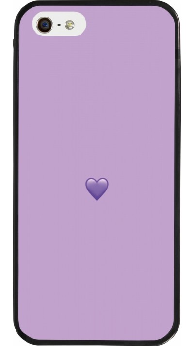 iPhone 5/5s / SE (2016) Case Hülle - Silikon schwarz Valentine 2023 purpule single heart
