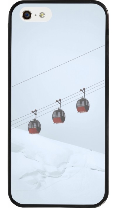 iPhone 5/5s / SE (2016) Case Hülle - Silikon schwarz Winter 22 ski lift