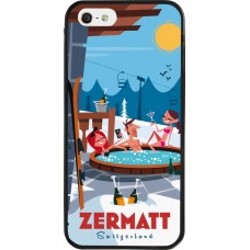 iPhone 5/5s / SE (2016) Case Hülle - Silikon schwarz Zermatt Mountain Jacuzzi