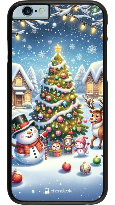 iPhone 6/6s Case Hülle - Weihnachten 2023 Schneemann und Tannenbaum