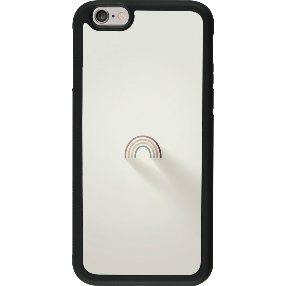 iPhone 6/6s Case Hülle - Silikon schwarz Mini Regenbogen Minimal