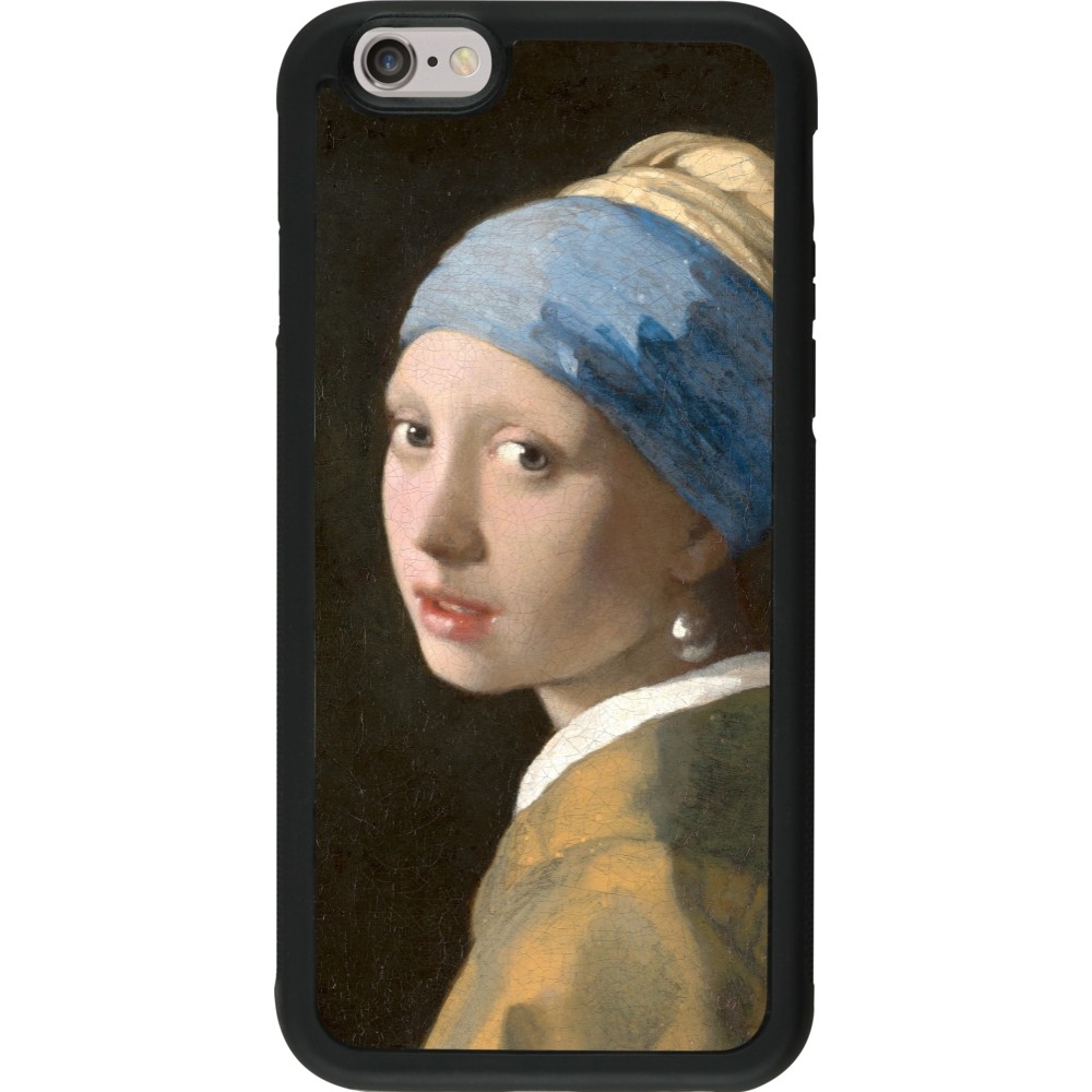 iPhone 6/6s Case Hülle - Silikon schwarz Kunstbild - Das Mädchen mit dem Perlenohrring - Jan Vermeer