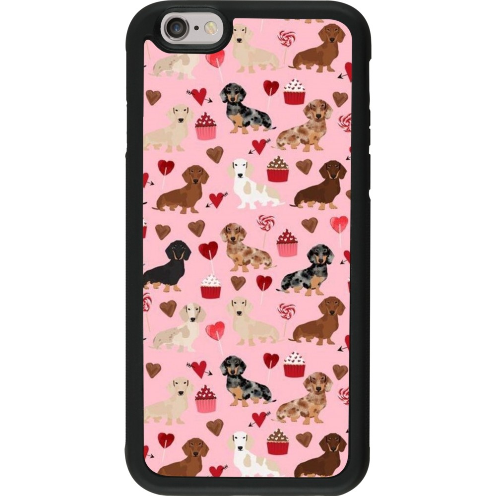 iPhone 6/6s Case Hülle - Silikon schwarz Valentine 2024 puppy love