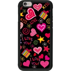 iPhone 6/6s Case Hülle - Silikon schwarz Valentine 2023 love symbols