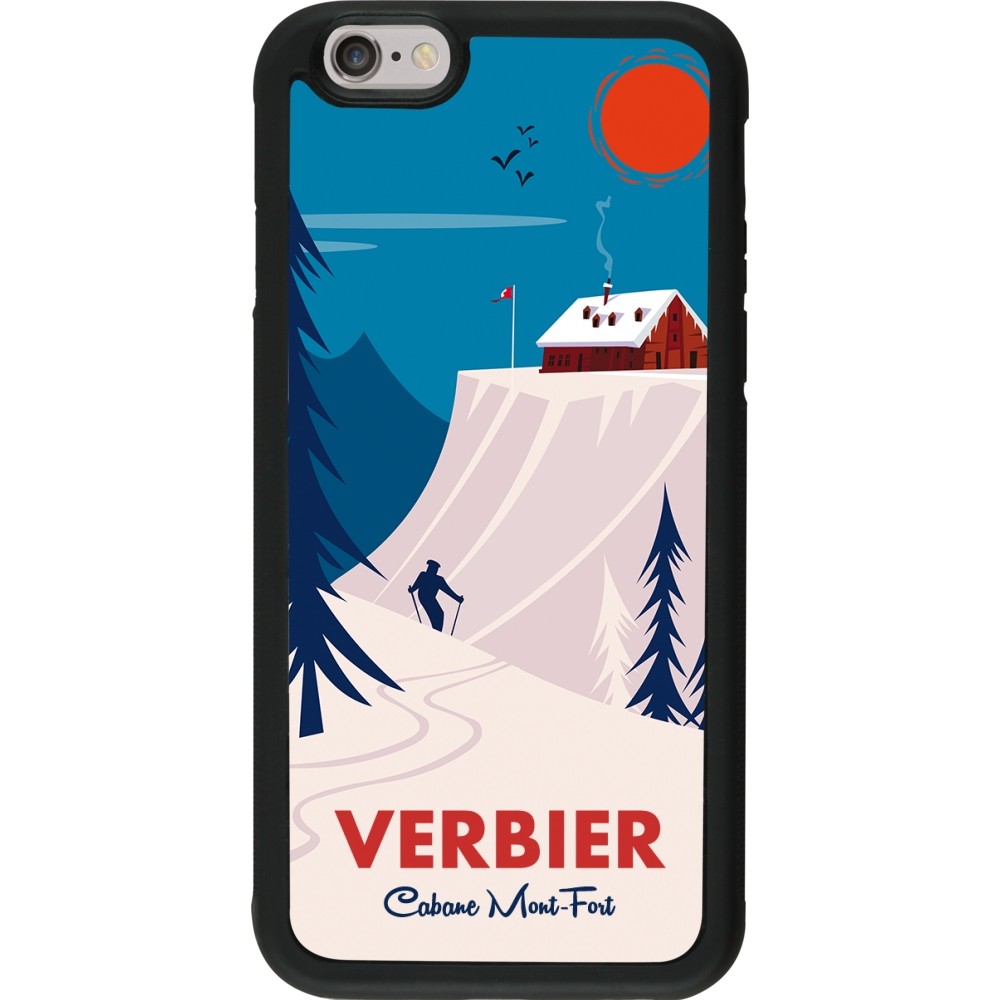 iPhone 6/6s Case Hülle - Silikon schwarz Verbier Cabane Mont-Fort