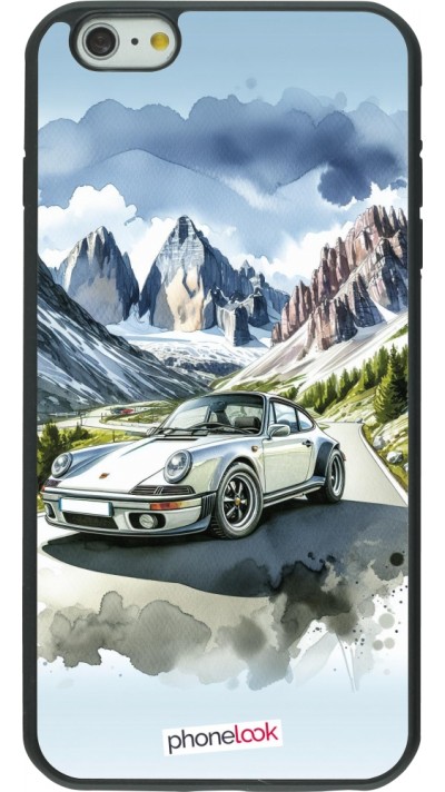 iPhone 6 Plus / 6s Plus Case Hülle - Silikon schwarz Porsche 911 Berg Aquarell