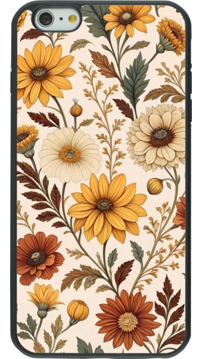 iPhone 6 Plus / 6s Plus Case Hülle - Silikon schwarz Autumn 25 Flower pattern