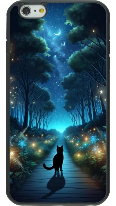 iPhone 6 Plus / 6s Plus Case Hülle - Silikon schwarz Schwarze Katze Spaziergang