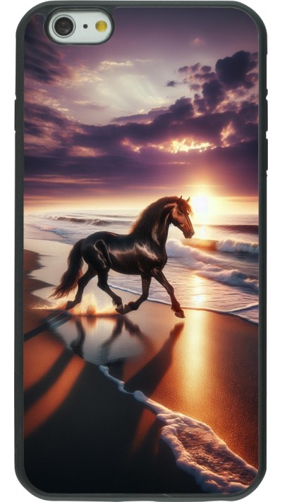 iPhone 6 Plus / 6s Plus Case Hülle - Silikon schwarz Pferd majestätisch Strand