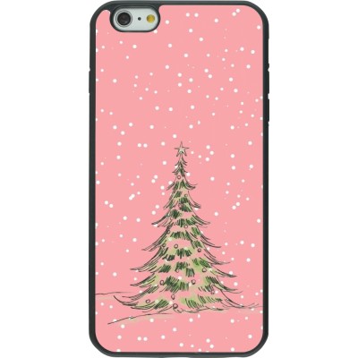 iPhone 6 Plus / 6s Plus Case Hülle - Silikon schwarz Christmas 25 Pink Tree