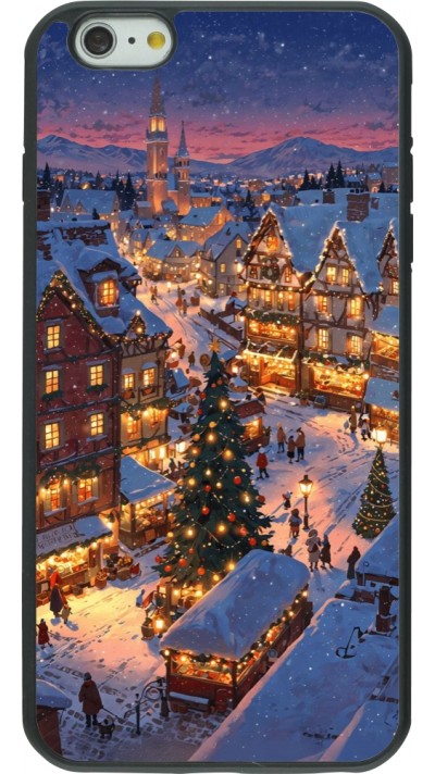 Coque iPhone 6 Plus / 6s Plus - Silicone rigide noir Christmas 25 Xmas Village