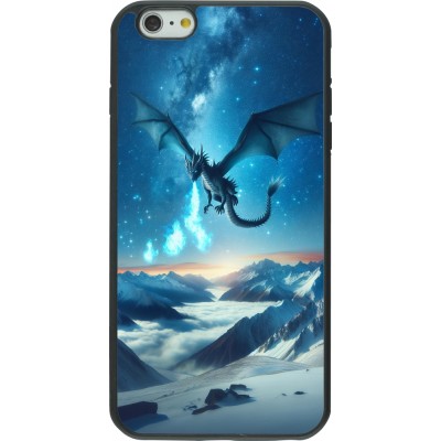 iPhone 6 Plus / 6s Plus Case Hülle - Silikon schwarz Drache nächtliche Berg