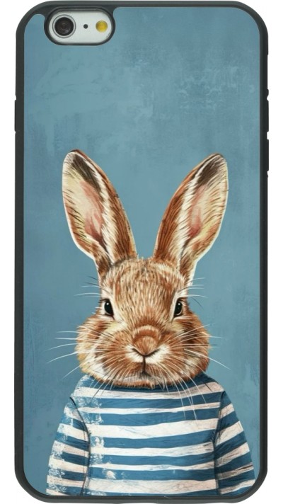 Coque iPhone 6 Plus / 6s Plus - Silicone rigide noir Easter 2026 Rabbit navy