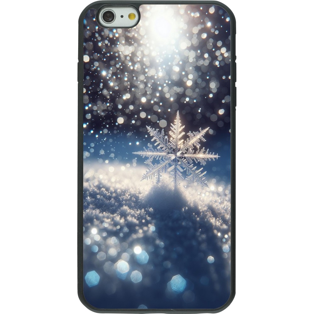 iPhone 6 Plus / 6s Plus Case Hülle - Silikon schwarz Schneeflocke Solar Glanz