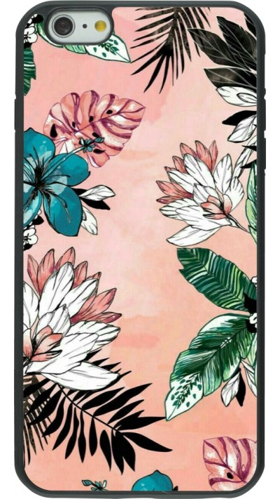 iPhone 6 Plus / 6s Plus Case Hülle - Silikon schwarz Flowers Artprint
