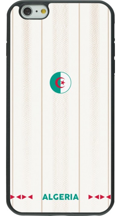 Coque iPhone 6 Plus / 6s Plus - Silicone rigide noir Maillot de football Algérie 2026 personnalisable