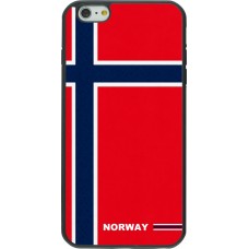 Coque iPhone 6 Plus / 6s Plus - Silicone rigide noir Maillot de football Norvège 2026 personnalisable