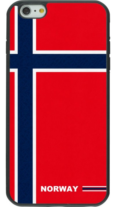Coque iPhone 6 Plus / 6s Plus - Silicone rigide noir Maillot de football Norvège 2026 personnalisable
