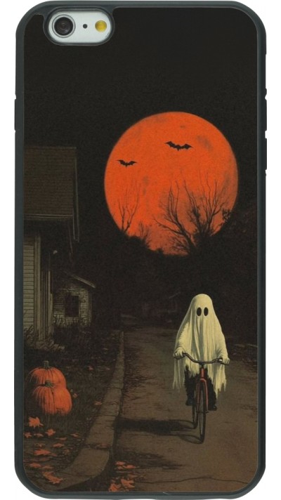 Coque iPhone 6 Plus / 6s Plus - Silicone rigide noir Halloween 2025 Ghost on a bicycle