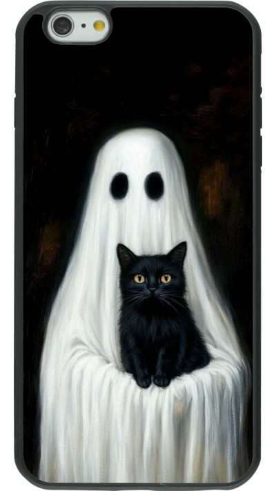 Coque iPhone 6 Plus / 6s Plus - Silicone rigide noir Halloween 2025 Ghost with black cat