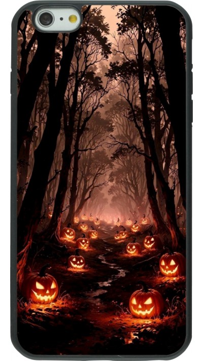 Coque iPhone 6 Plus / 6s Plus - Silicone rigide noir Halloween 2025 Road of Terrifying Pumpkins