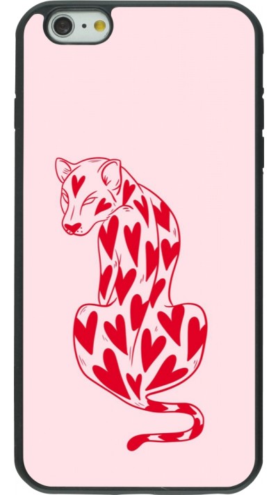 Coque iPhone 6 Plus / 6s Plus - Silicone rigide noir Leopard with hearts 2026