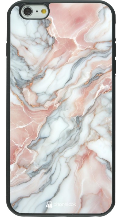 iPhone 6 Plus / 6s Plus Case Hülle - Silikon schwarz Rosa Leuchtender Marmor