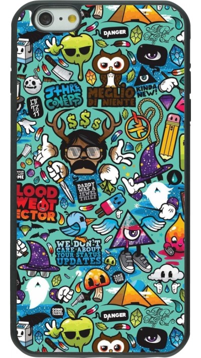 iPhone 6 Plus / 6s Plus Case Hülle - Silikon schwarz Mixed Cartoons Turquoise
