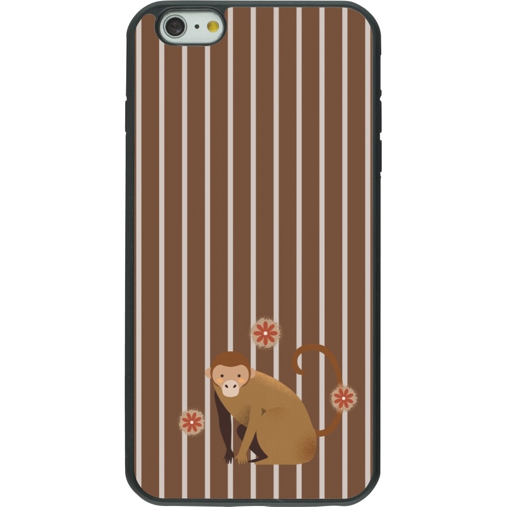 iPhone 6 Plus / 6s Plus Case Hülle - Silikon schwarz Monkey with stripes