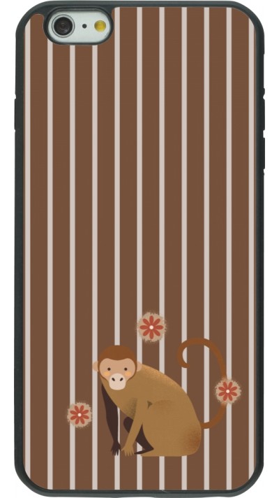 iPhone 6 Plus / 6s Plus Case Hülle - Silikon schwarz Monkey with stripes