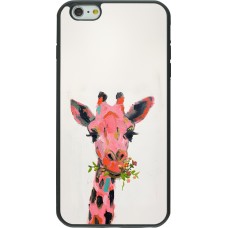 iPhone 6 Plus / 6s Plus Case Hülle - Silikon schwarz Pink Girafe Paint