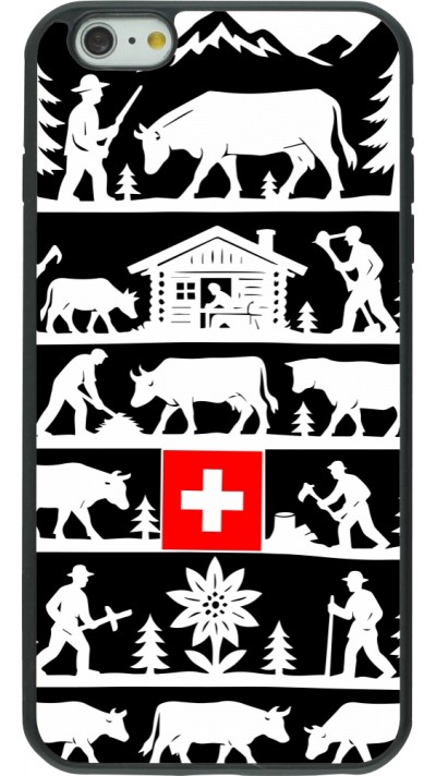 Coque iPhone 6 Plus / 6s Plus - Silicone rigide noir Poya Suisse 1 noir