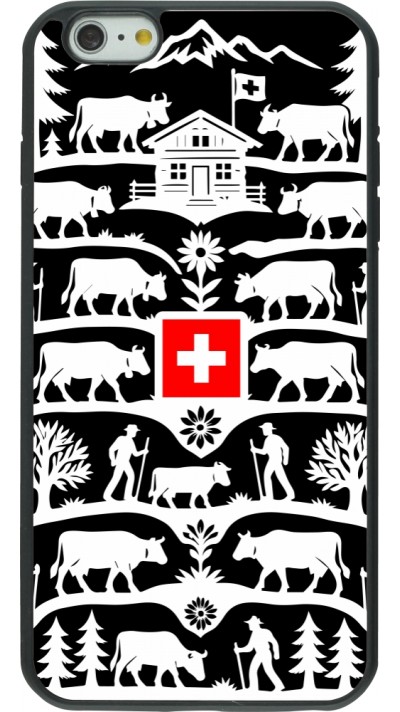 Coque iPhone 6 Plus / 6s Plus - Silicone rigide noir Poya Suisse 3 noir