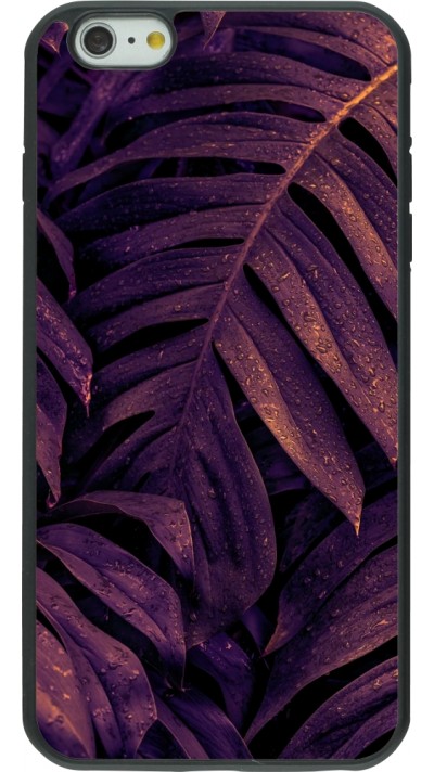 iPhone 6 Plus / 6s Plus Case Hülle - Silikon schwarz Purple Light Leaves