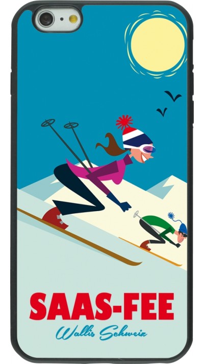iPhone 6 Plus / 6s Plus Case Hülle - Silikon schwarz Saas-Fee Ski Downhill