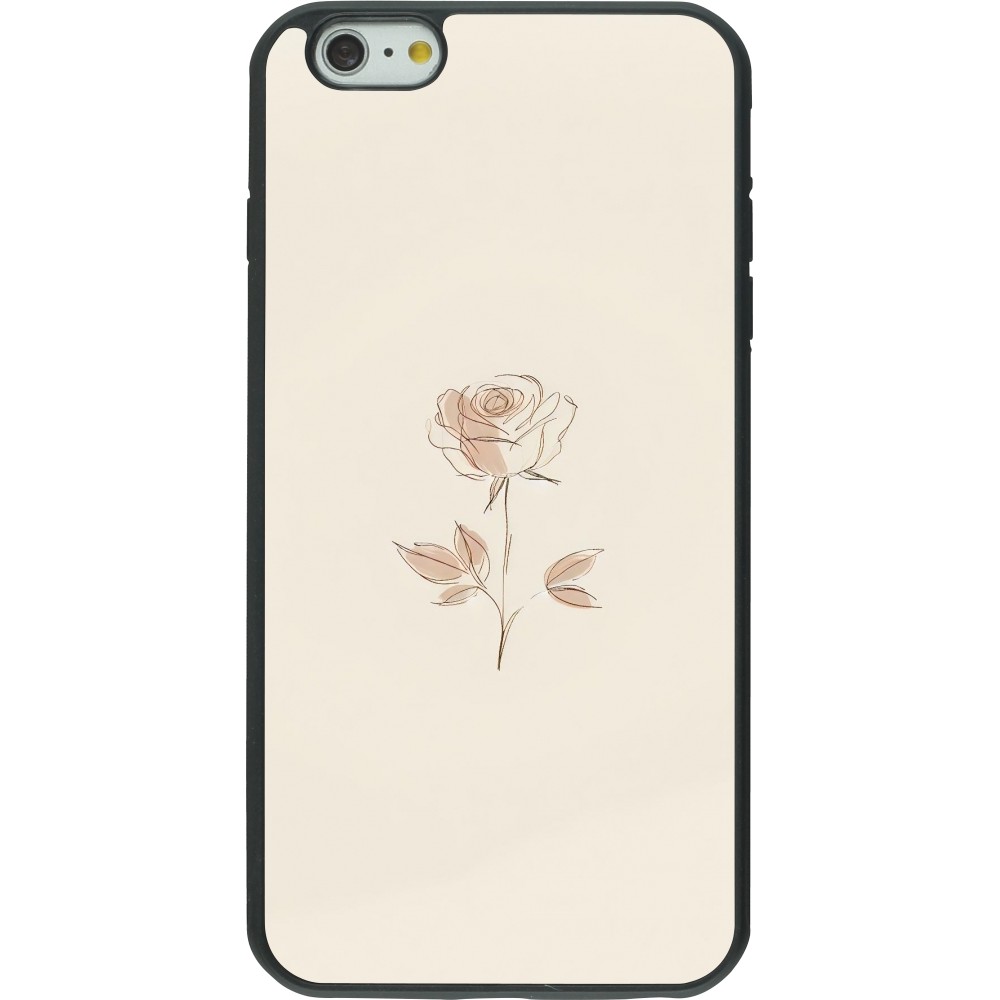 iPhone 6 Plus / 6s Plus Case Hülle - Silikon schwarz Rosa Sand Minimalistisch