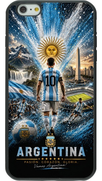 iPhone 6 Plus / 6s Plus Case Hülle - Silikon schwarz Fussball Argentinien splash 2026