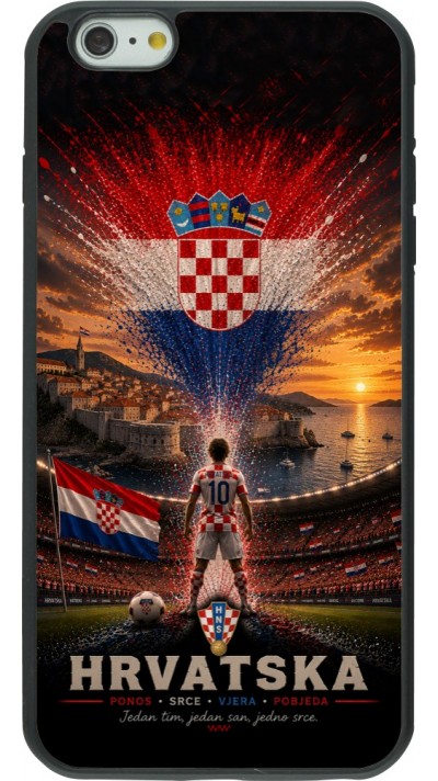 iPhone 6 Plus / 6s Plus Case Hülle - Silikon schwarz Fussball Kroatien splash 2026