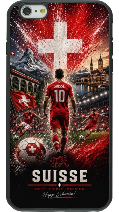 iPhone 6 Plus / 6s Plus Case Hülle - Silikon schwarz Fussball Suisse splash 2026