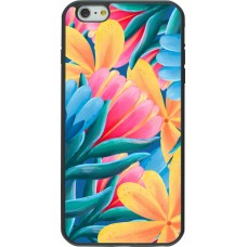 iPhone 6 Plus / 6s Plus Case Hülle - Silikon schwarz Spring 23 colorful flowers