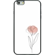 iPhone 6 Plus / 6s Plus Case Hülle - Silikon schwarz Spring 23 minimalist flower