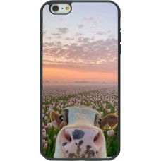 iPhone 6 Plus / 6s Plus Case Hülle - Silikon schwarz Cow with tulips Spring 2026
